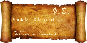 Vankó Dániel névjegykártya